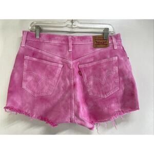 Levi’s 501 Pink Acid Wash Button Fly Cut Off Denim Shorts Women’s Size 32